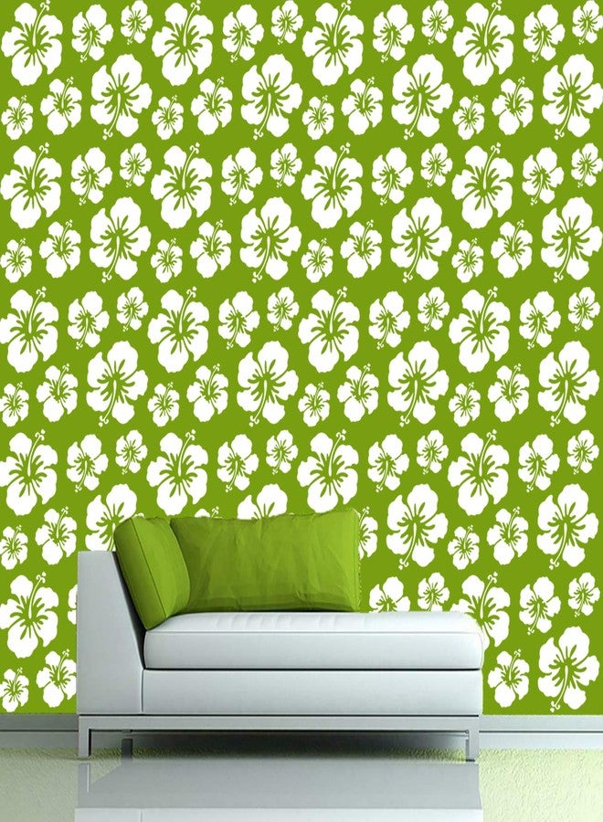 DECORNOW Twin Hibiscus Design Reusable DIY Wall Stencil Painting, Suitable for Home Decoration, Wall Decoration Size : (16 inch x 24 inch) - Image 3